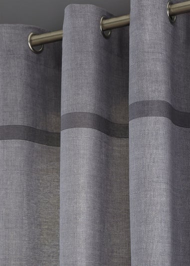 Catherine Lansfield Melville Woven Texture Eyelet Curtains