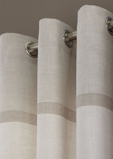 Catherine Lansfield Melville Woven Texture Eyelet Curtains