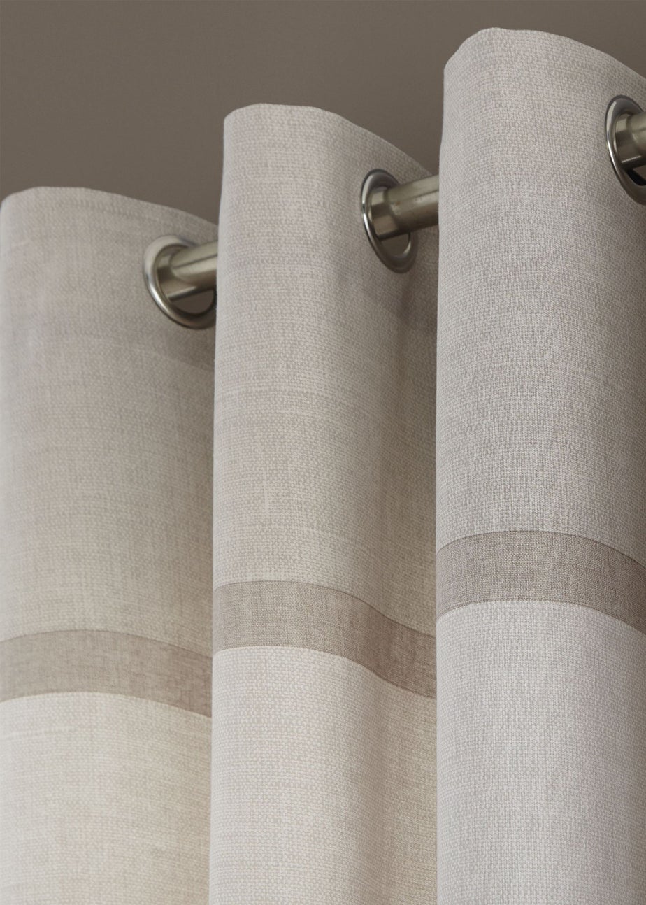 Catherine Lansfield Melville Woven Texture Eyelet Curtains