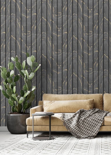 Muriva Woodgrain Panel Wallpaper