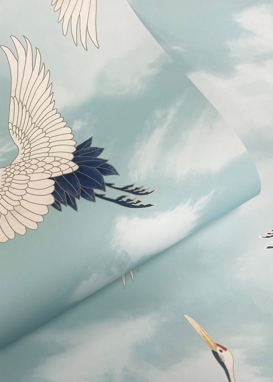 Catherine Lansfield Cranes Duck Egg