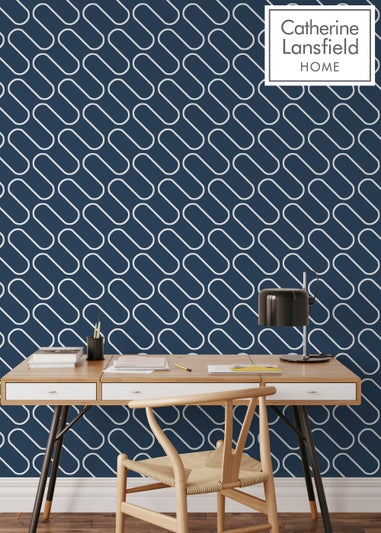 Catherine Lansfield Linear Curve Wallpaper