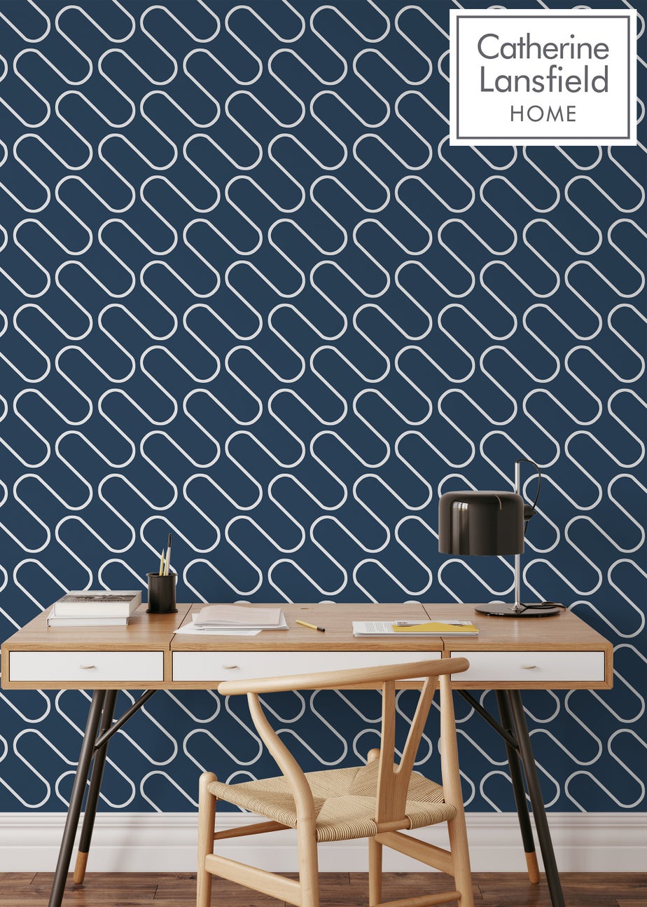 Catherine Lansfield Linear Curve Wallpaper