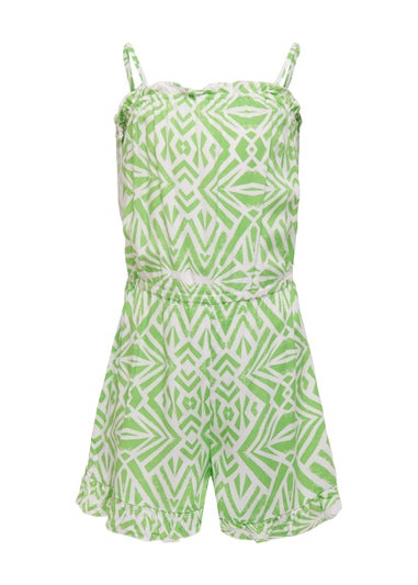 ONLY Kids Green Print Playsuit (6-14yrs)