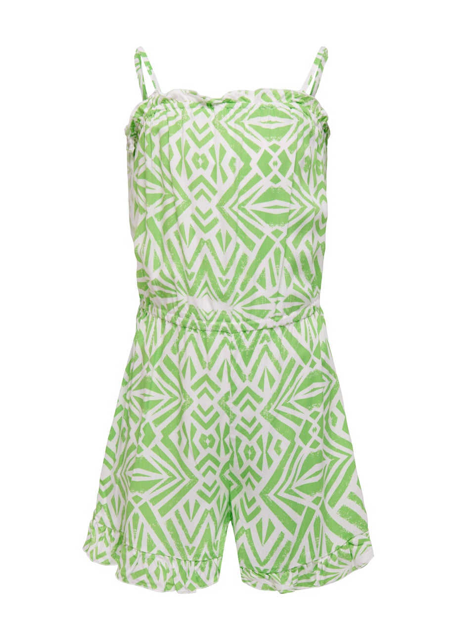 ONLY Kids Green Print Playsuit (6-14yrs)