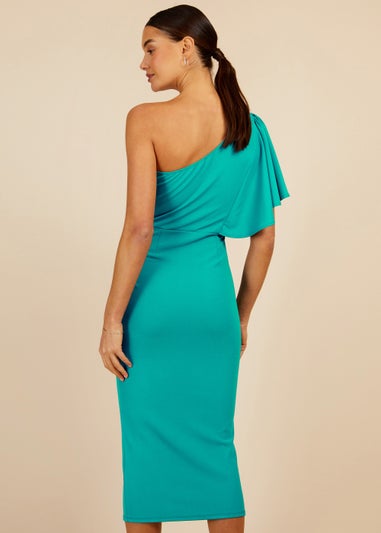 Little Mistress Green Asymmetric Midi Dress