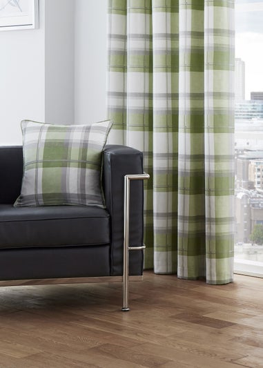 Fusion Balmoral Check Green Filled Cushion (43cm x 43cm)