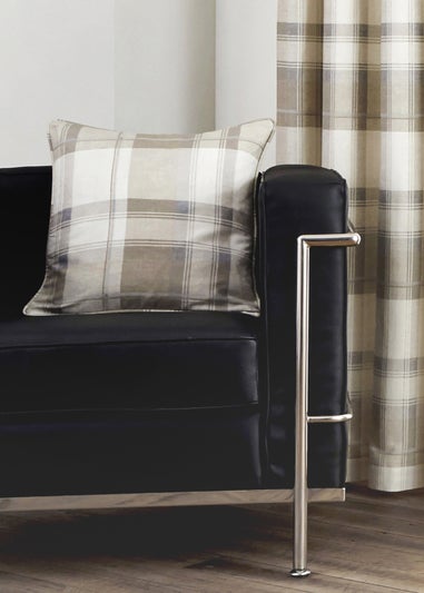 Fusion Balmoral Check Natural Filled Cushion (43cm x 43cm)