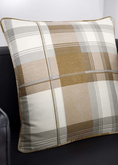 Fusion Balmoral Check Natural Filled Cushion (43cm x 43cm)