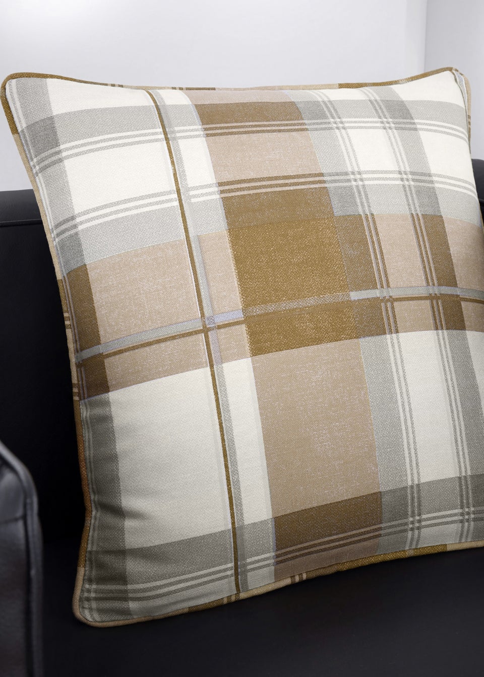 Fusion Balmoral Check Natural Filled Cushion (43cm x 43cm)