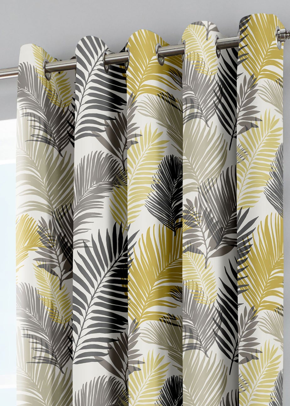 Fusion Tropical Curtains Yellow Eyelet Curtains