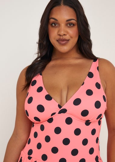Papaya Curve Coral Spot Swim Dress