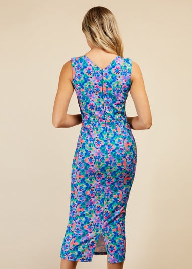 Little Mistress Multicoloured Floral Print Cross Over Mini Dress