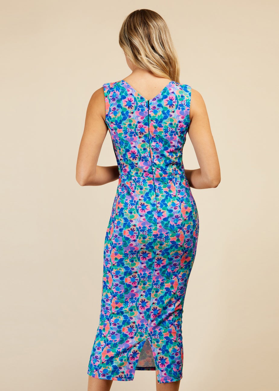 Little Mistress Multicoloured Floral Print Cross Over Mini Dress