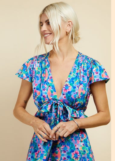 Little Mistress multicoloured Floral Midi Dress