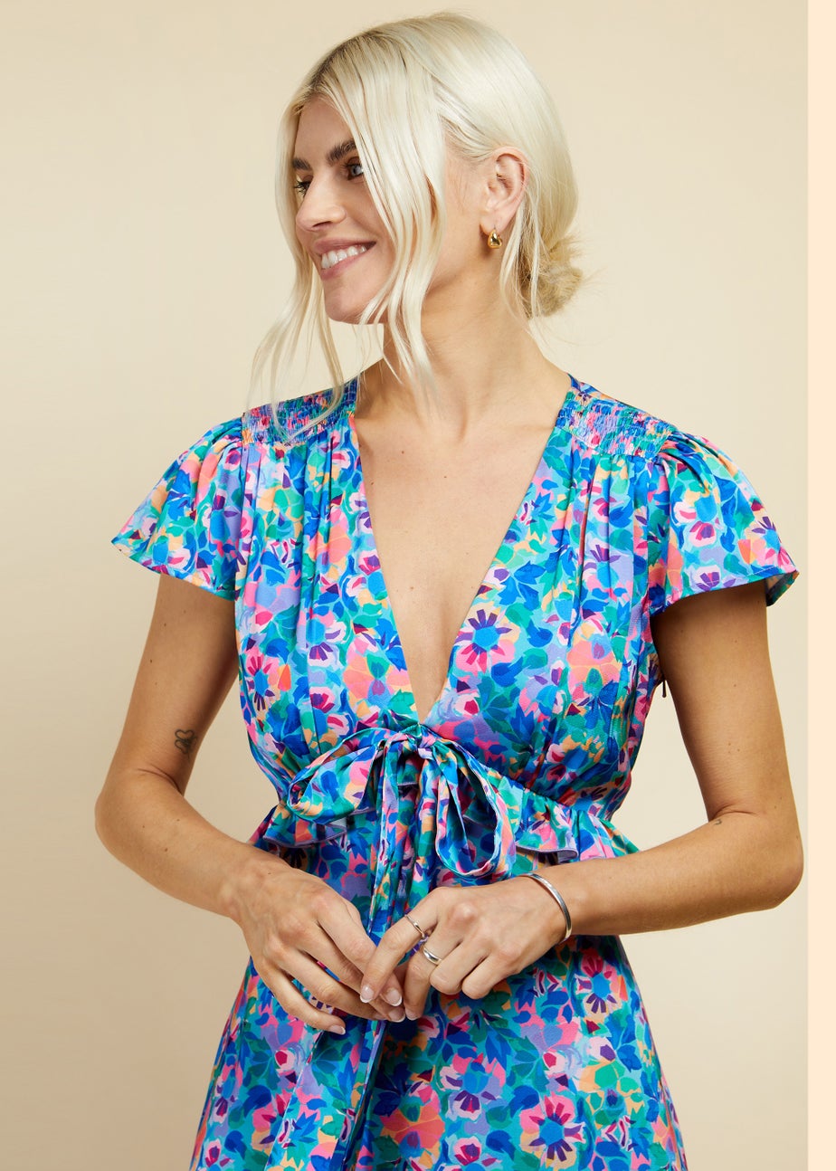 Little Mistress multicoloured Floral Midi Dress