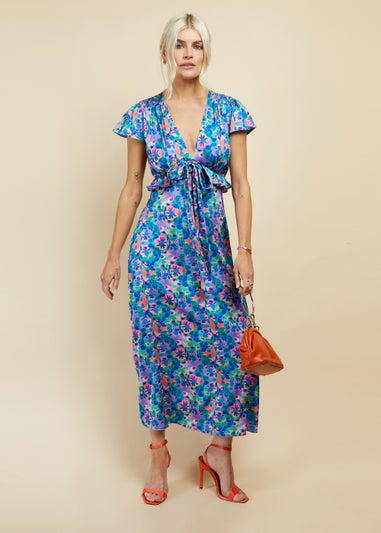 Little Mistress multicoloured Floral Midi Dress