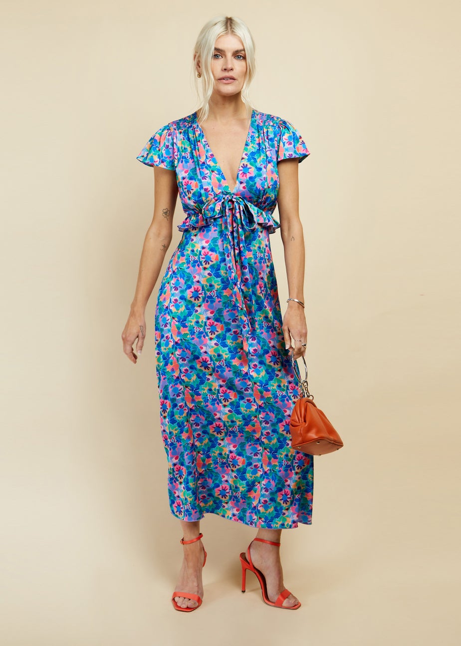 Little Mistress multicoloured Floral Midi Dress