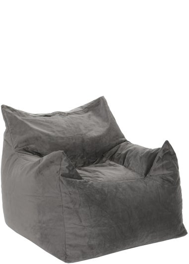 Kaikoo Large Velvet Armchair Beanbag Grey