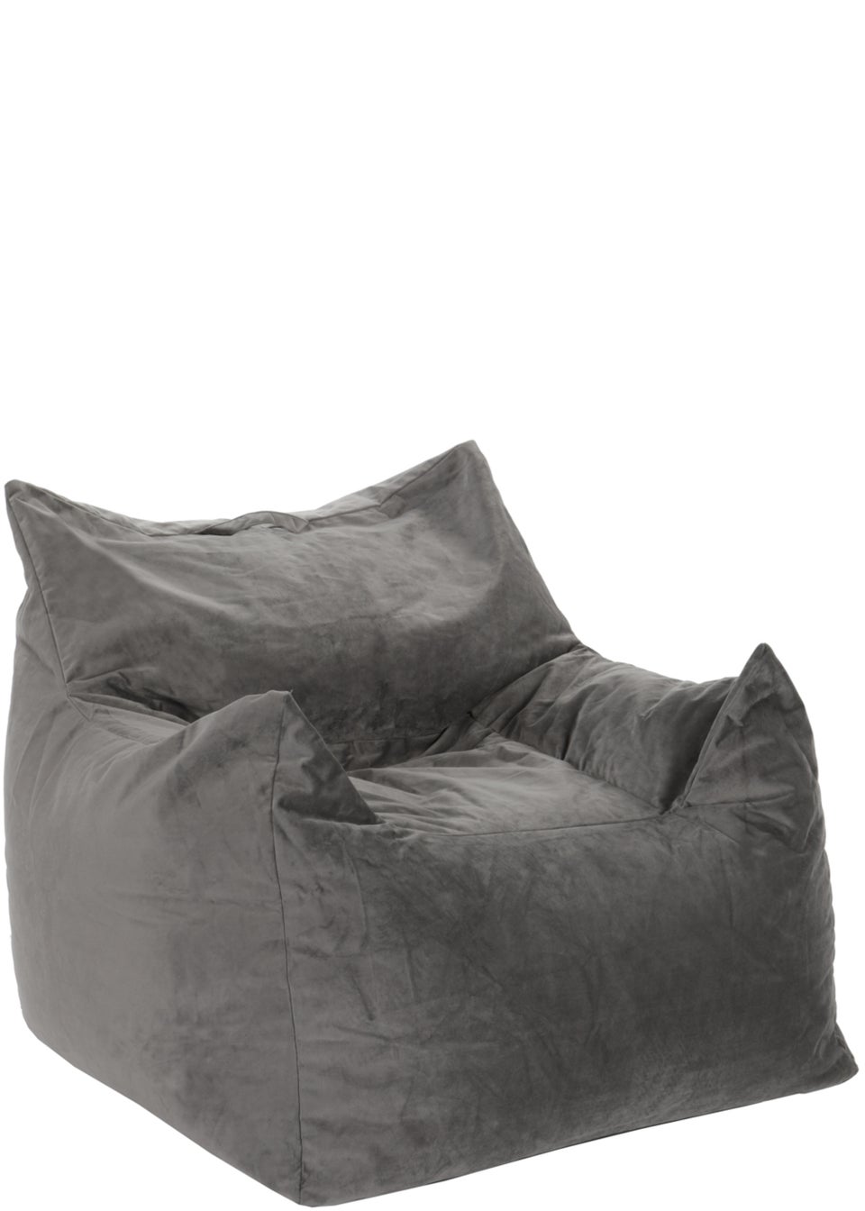 Kaikoo Large Velvet Armchair Beanbag Grey