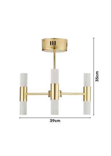 Inlight 3 Arm Brass Tube 6LT Led Chandelier (35cm x 39cm)