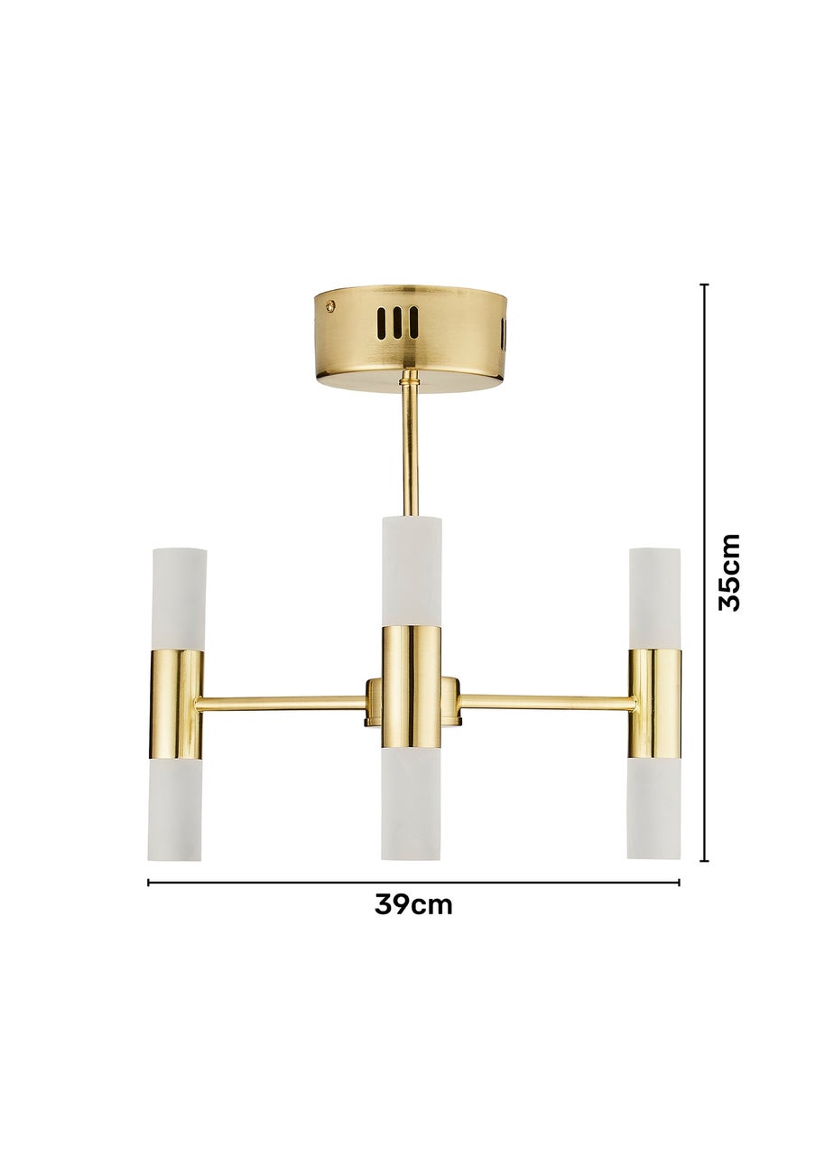 Inlight 3 Arm Brass Tube 6LT Led Chandelier (35cm x 39cm)