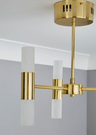 Inlight 3 Arm Brass Tube 6LT Led Chandelier (35cm x 39cm)