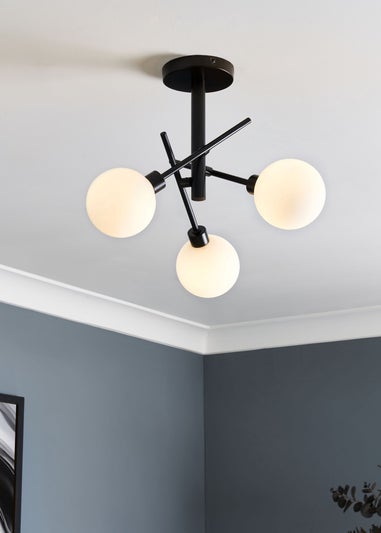 Inlight Nova 3LT Ceiling Light Black (48cm x 48cm x 21cm)