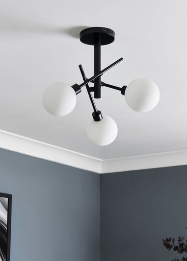 Inlight Nova 3LT Ceiling Light Black (48cm x 48cm x 21cm)