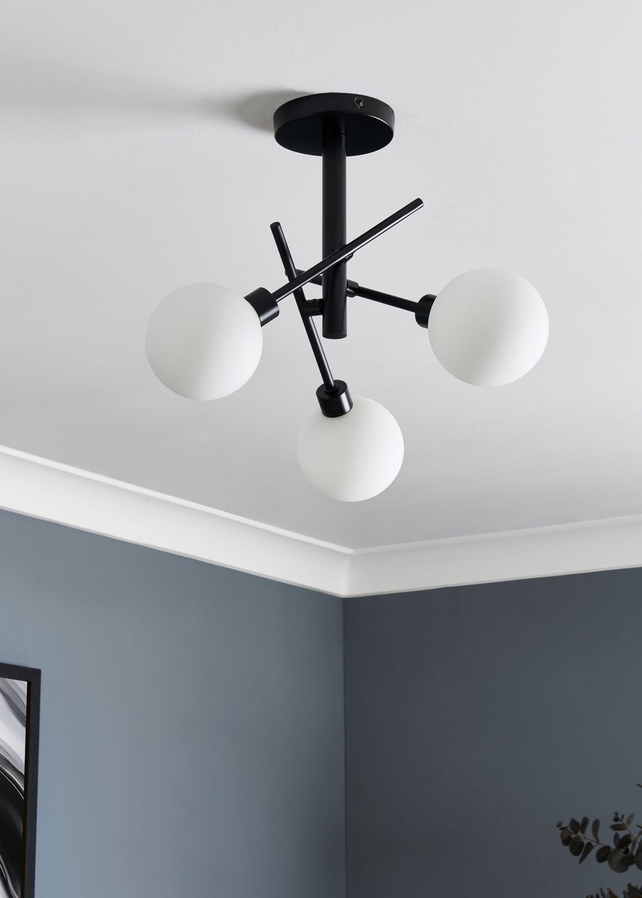 Inlight Nova 3LT Ceiling Light Black (48cm x 48cm x 21cm)