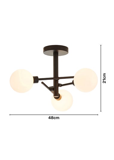 Inlight Nova 3LT Ceiling Light Black (48cm x 48cm x 21cm)