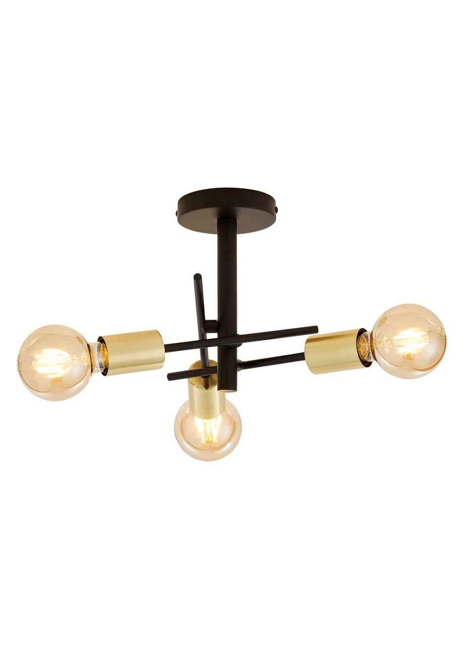 Inlight Tribecca Semi Flush 3LT Ceiling Light (48cm x 48cm x 21cm)