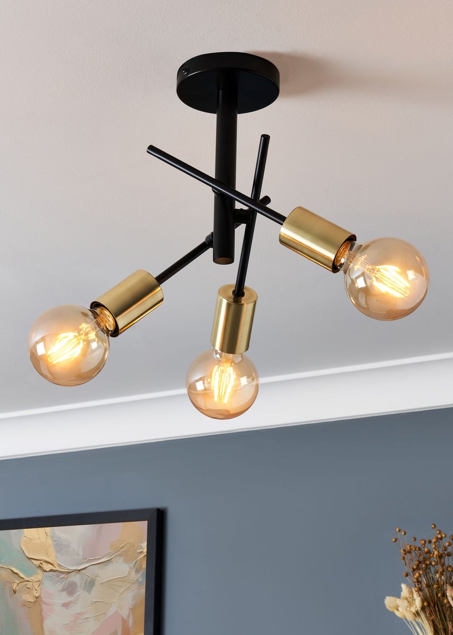 Inlight Tribecca Semi Flush 3LT Ceiling Light (48cm x 48cm x 21cm)