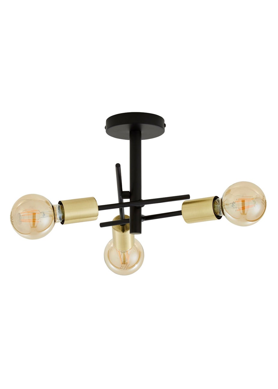 Inlight Tribecca Semi Flush 3LT Ceiling Light (48cm x 48cm x 21cm)