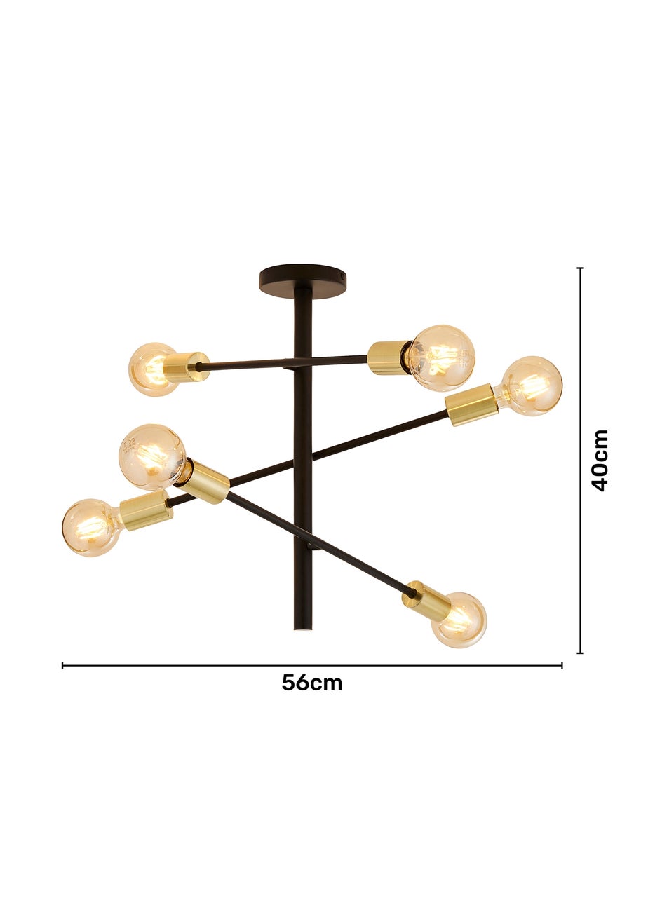 Inlight Tribecca Semi Flush 6LT Ceiling Light (64cm x 56cm x 40cm)