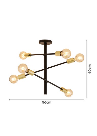 Inlight Tribecca Semi Flush 6LT Ceiling Light (64cm x 56cm x 40cm)