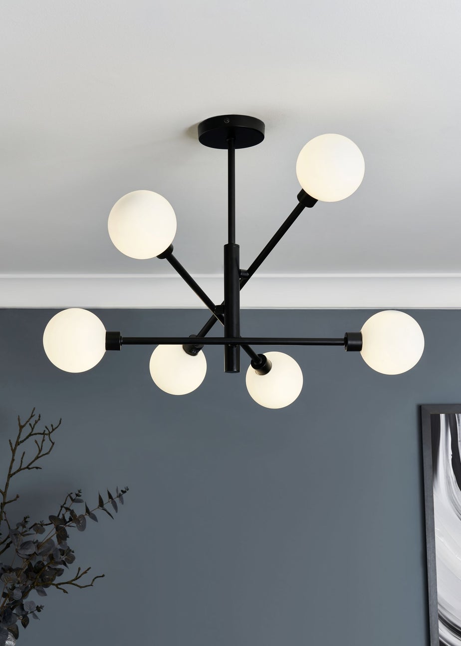 Inlight Nova Semi Flush Ceiling Light Black (56cm x 60cm x 60cm)