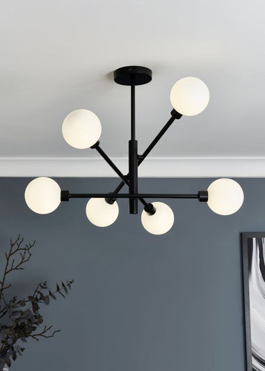Inlight Nova Semi Flush Ceiling Light Black (56cm x 60cm x 60cm)
