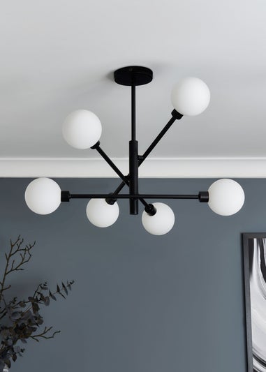 Inlight Nova Semi Flush Ceiling Light Black (56cm x 60cm x 60cm)