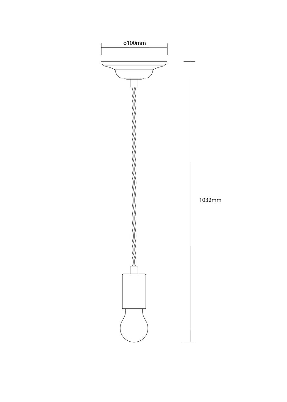 Inlight Pendant Light with Oversized Bulb (130cm x 17cm x 17cm)