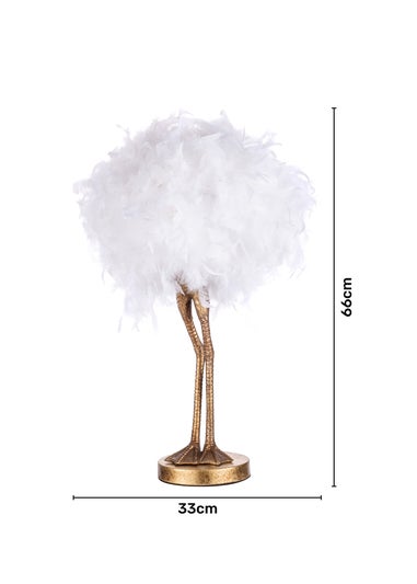 Inlight Ostrich Feather Table Lamp (50cm x 30cm x 30cm)