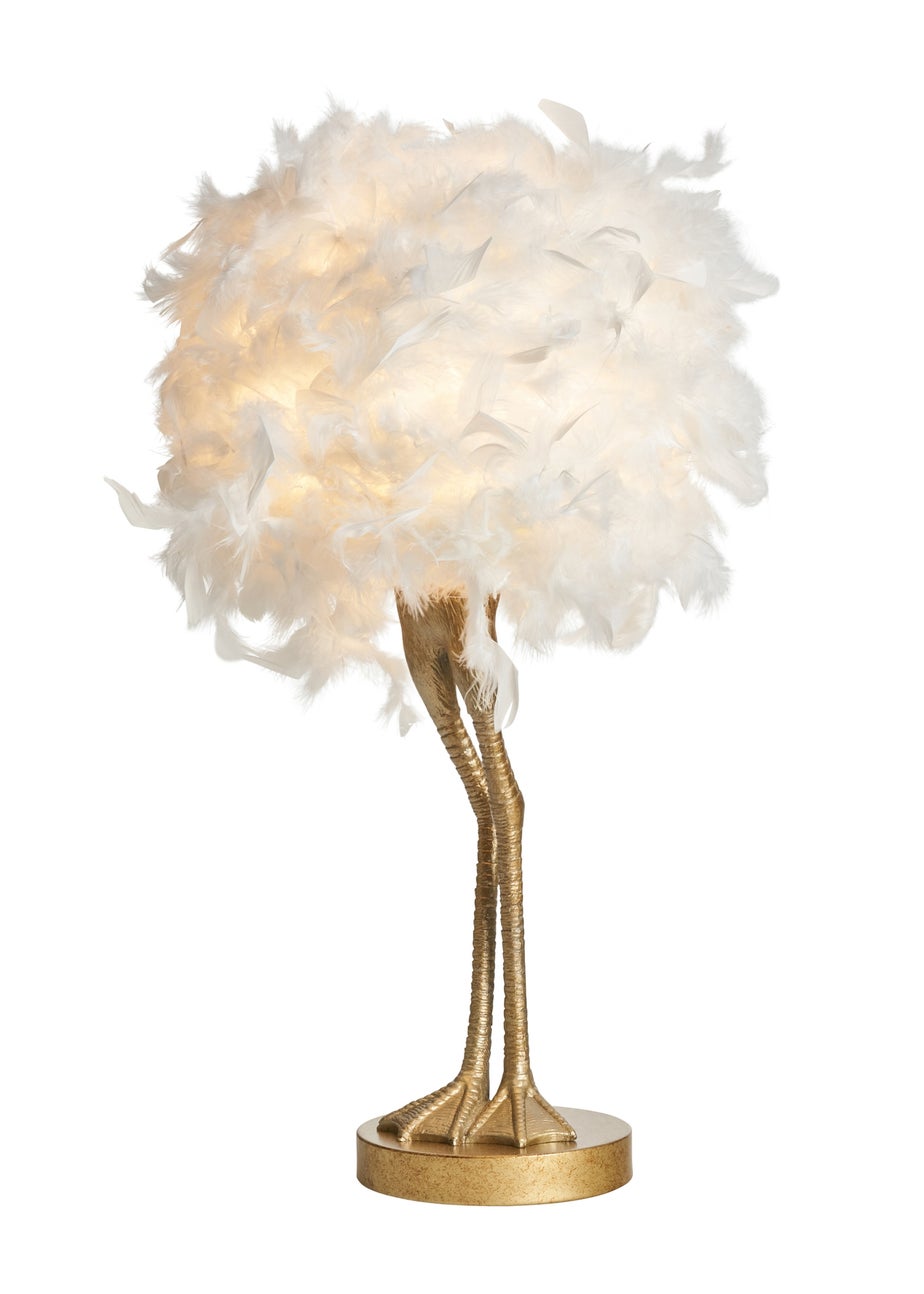 Inlight Ostrich Feather Table Lamp (50cm x 30cm x 30cm)