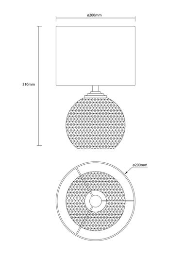 Inlight Clear Glass Table Lamp (31cm x 20cm)