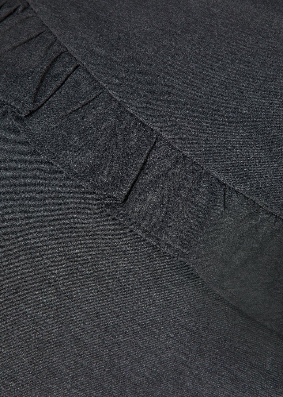 Girls Grey Ruffle School Pinafore (3-13yrs)