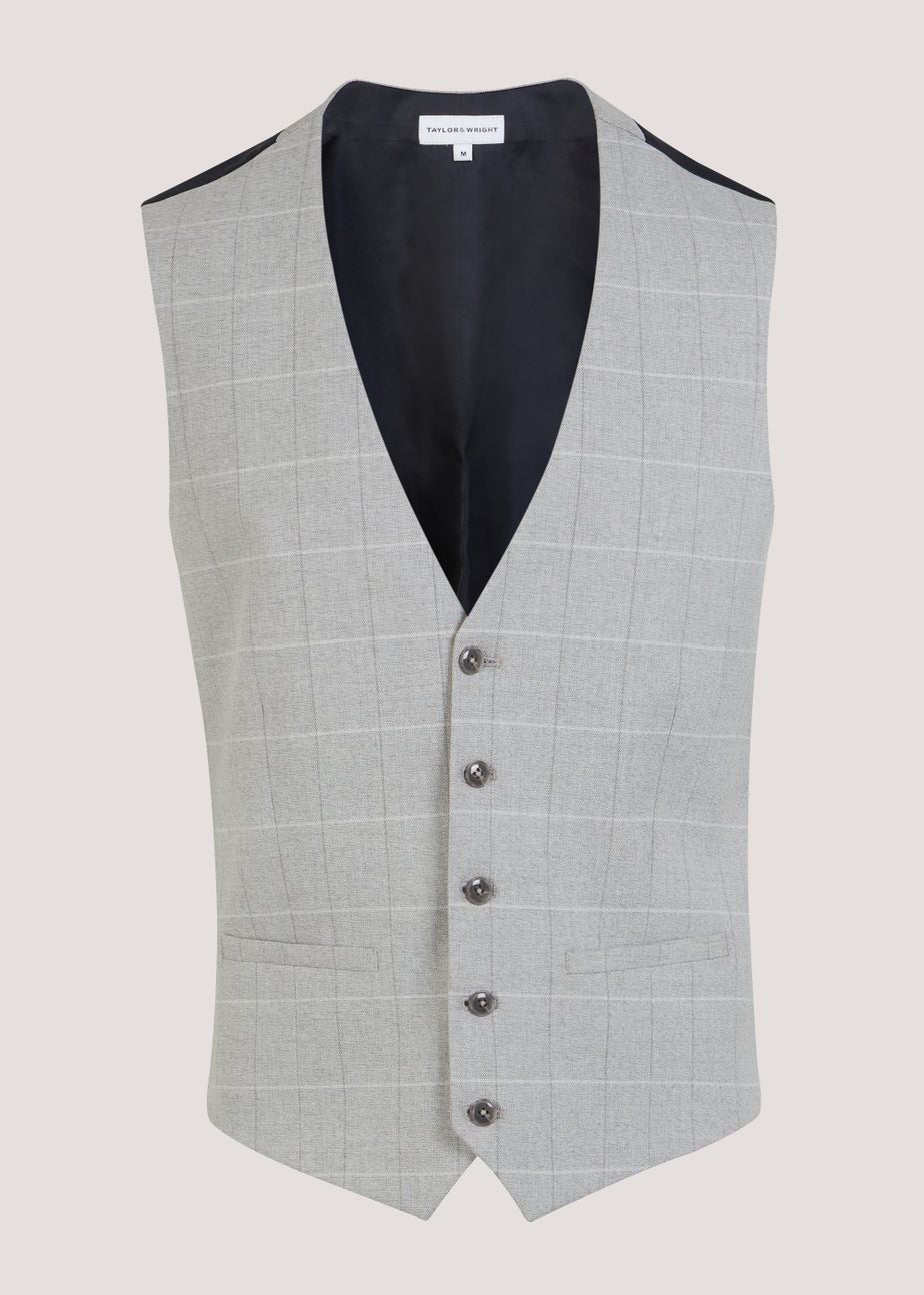 Taylor & Wright Grey Jackman Suit Waistcoat