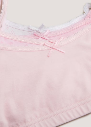 Girls 5 Pack Pink Plain & Floral Crop Tops (4-13yrs)