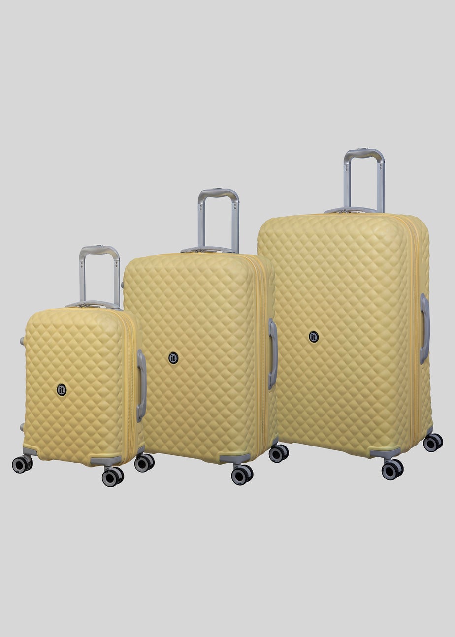 IT Luggage Yellow Quilted Suitcase