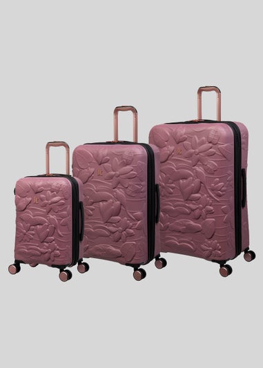 IT Luggage Pink 3D Floral Suitcase
