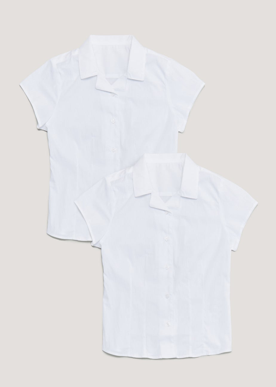 Girls 2 Pack White School Blouses (8-16yrs)