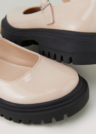 Girls Pink Patent Chunky Mary Jane Shoes (Younger 10-Older 5)